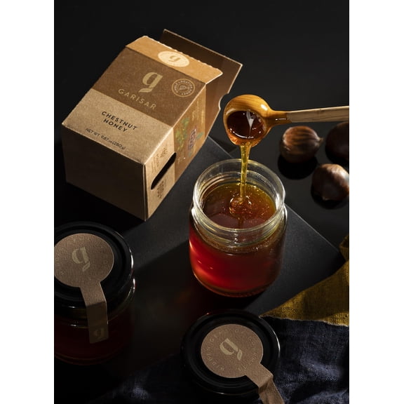 Garisar Chestnut Honey Pure Honey, Single Location Natural Honey Rich in Proline (over 600 ppm), 9.87 fl oz (1)