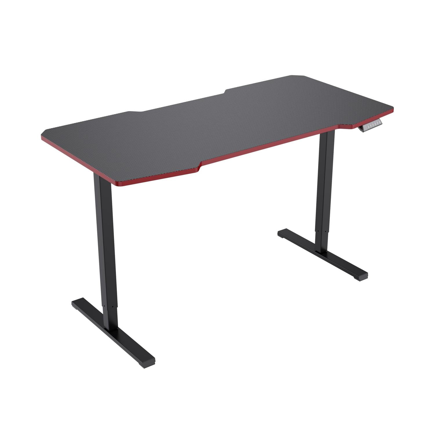 GARITIN 55-Inch Electric Standing Desk, Whole Piece Height Adjustable Sit Stand Desk with Motor Lift System, 28.7 to 46.4 Inch Height Range, Home Office Computer Workstation, Black