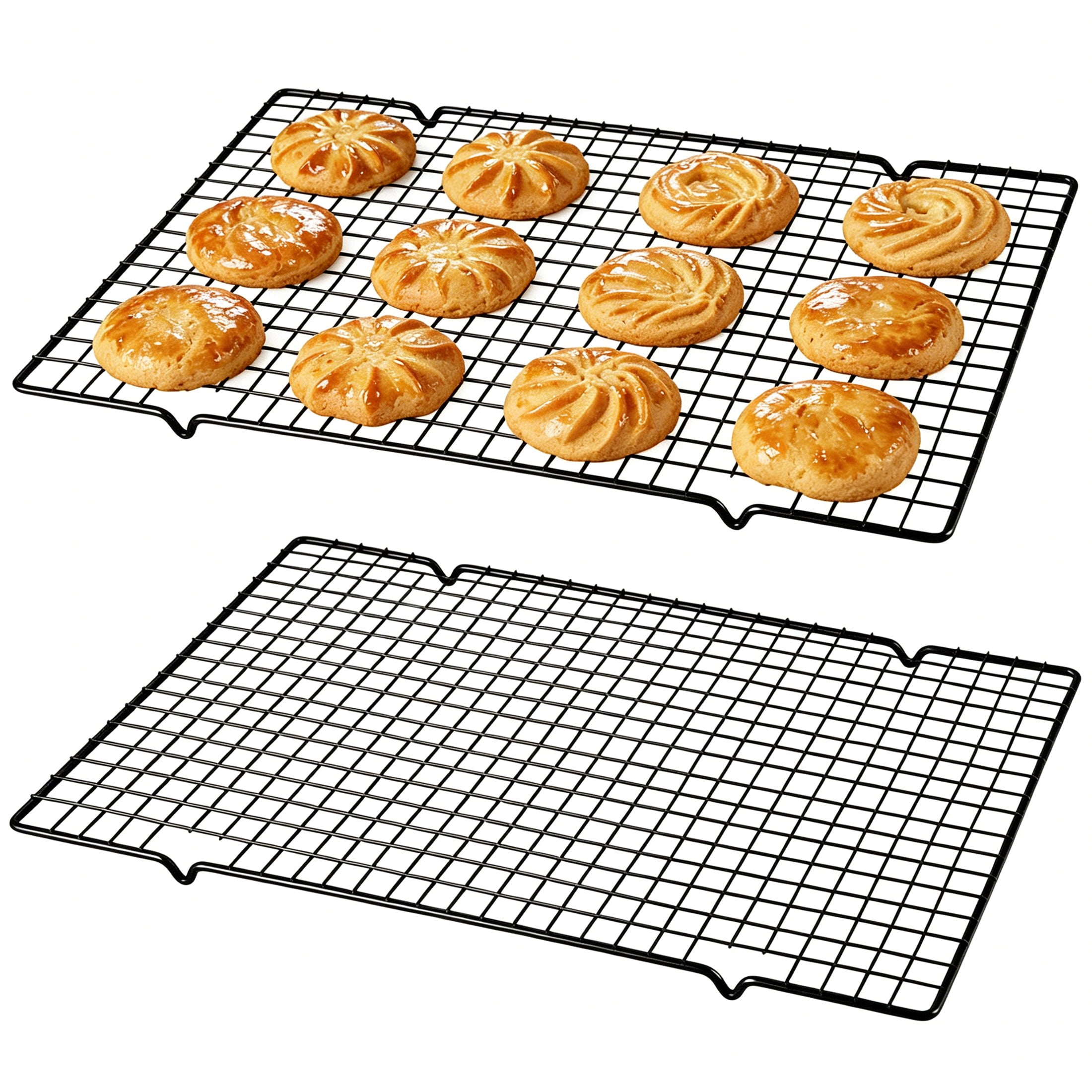 cisilov Cooling Rack for Baking 2-Pack, 10" x 15" Grid Wire Rack, Baking Racks for Oven Cooking, Baking, Grilling, Roasting, Black