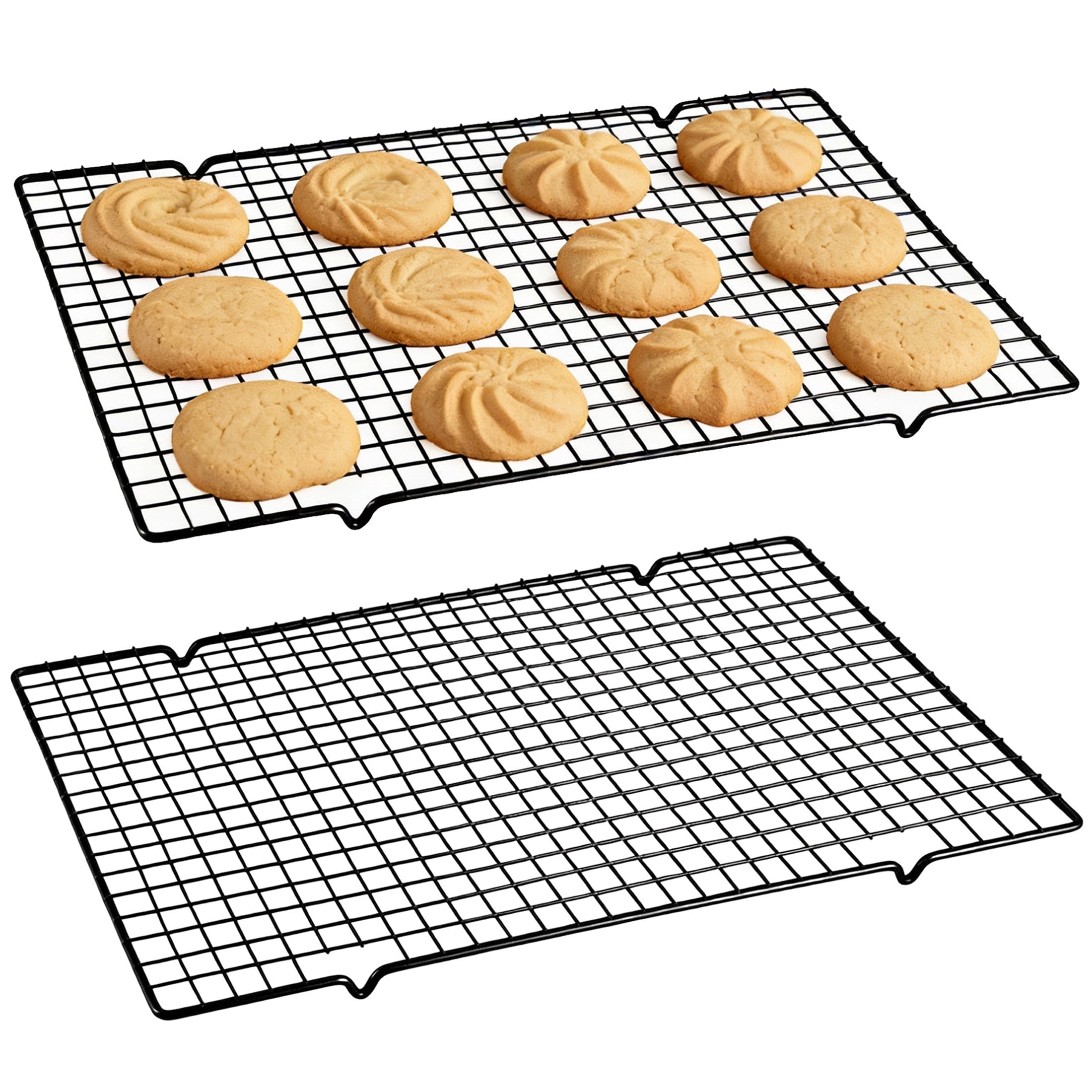 cisilov Cooling Rack for Baking 2-Pack, 10" x 15" Grid Wire Rack, Baking Racks for Oven Cooking, Baking, Grilling, Roasting, Black