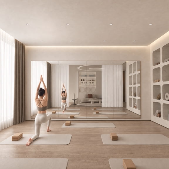 GARITIN Home Gym Workout Mirror, 72 x 36 Inch 1 PC Large Full Length Wall Mounted Frameless Mirror for Workout Yoga Garage Bedroom Dance, Transparent