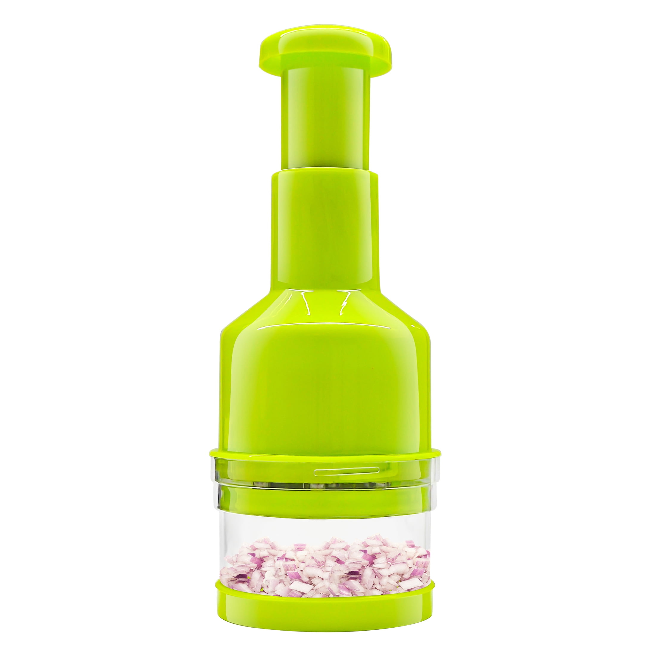 cisilov Onion Chopper, Hand Press Vegetable Chopper with Stainless Steel Blades Onion Dicer, Manual Food Chopper for Garlic, Onion, Green