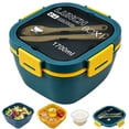 thumbnail image 1 of GARITIN Salad Container, 58 oz Bento Lunch Box with 4-Compartment Tray for Meal Prep, 1 of 7