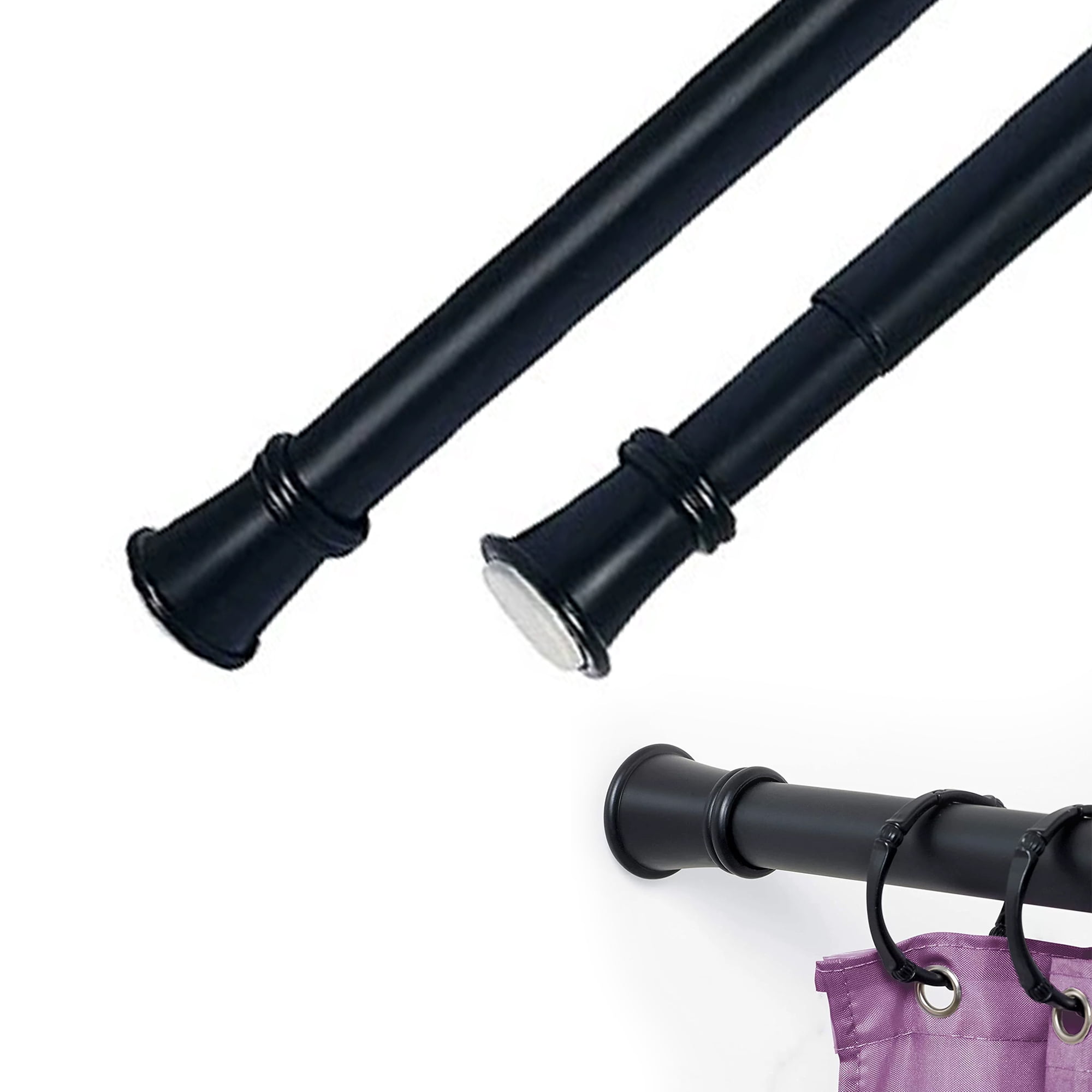 GARITIN Shower Curtain Rod, Adjustable Curtain Rod 40.55 inches to 78.78 inches black