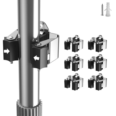 GARLWOLEX Broom Holder Wall Mount - 6 Pack Heavy Duty Broom Hooks Bulk, Space-Saving Broom Rack for Garage, Kitchen, Closet Organization