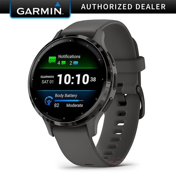 Restored GARMIN Venu 3S, Altimeter, Stopwatch, Calendar Function, Compass, Timer, Alarm, Health Fitness GPS Smartwatch Steel Bezel, 240 Hour Battery Life, 3 Gram, Android, Apple iOS Gray/41mm