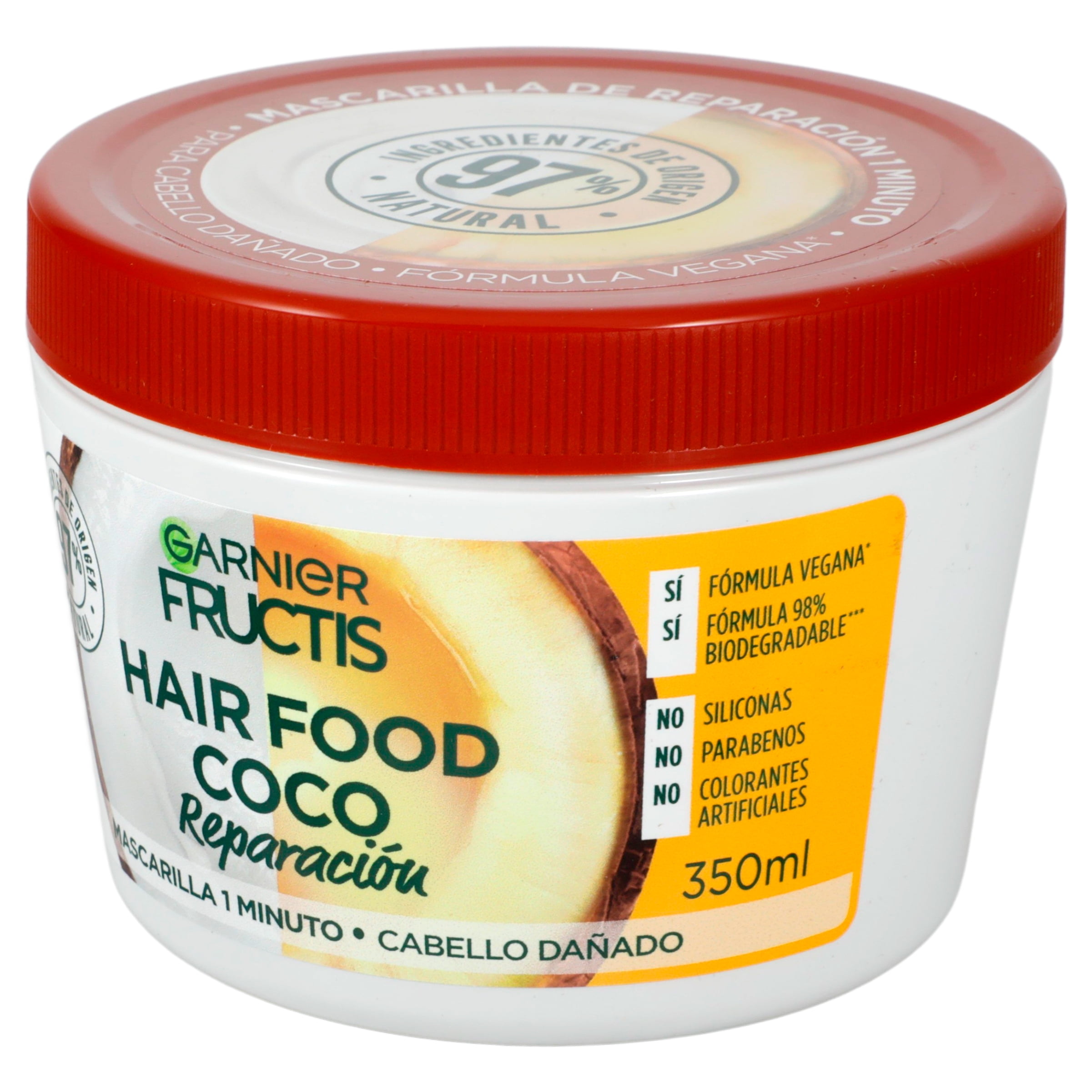 GARNIER FRUCTIS MASCARILLA CABELLO DAMAGE HAIR FOOD COCO REPARACION 350