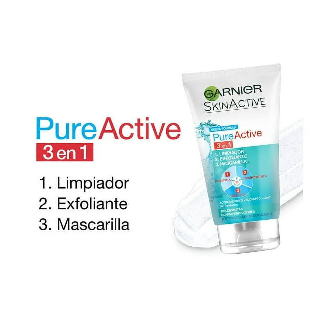 2pack Garnier Pure Active Pure Active 3 En 1 Arcilla 150 Ml Gel Facial