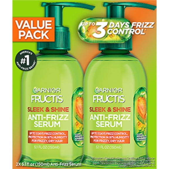 Garnier Fructis Sleek & Shine Anti-Frizz Hair Serum 5.1 fl oz, 2 Pack