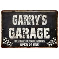 thumbnail image 1 of GARRY'S Garage Black Grunge Sign 8x12 Decor Gift 208120005167, 1 of 1