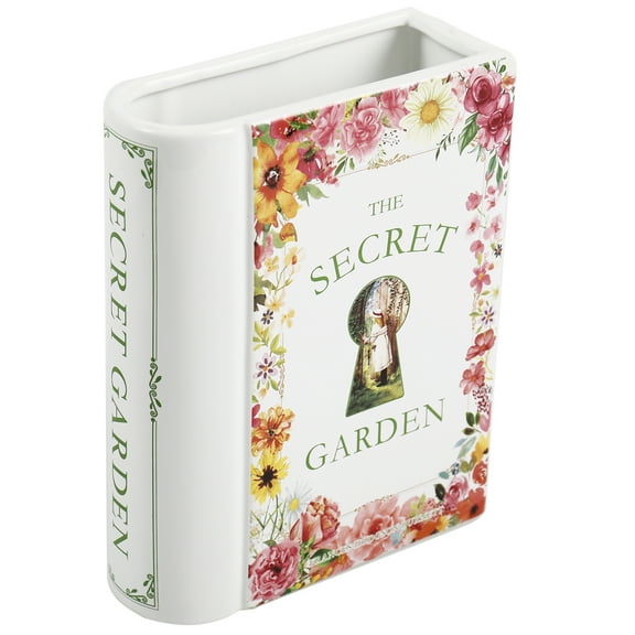 GARSHEON Book Vase for Flowers, Ceramic Book Shaped Vase, Book Flower Vases White, Large Ceramic Vases for Home, Office, Bedroom, Living Room, Dining Table