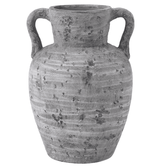 Ceramic Farmhouse Vase, Rustic Distressed Decor for Home, Office Table