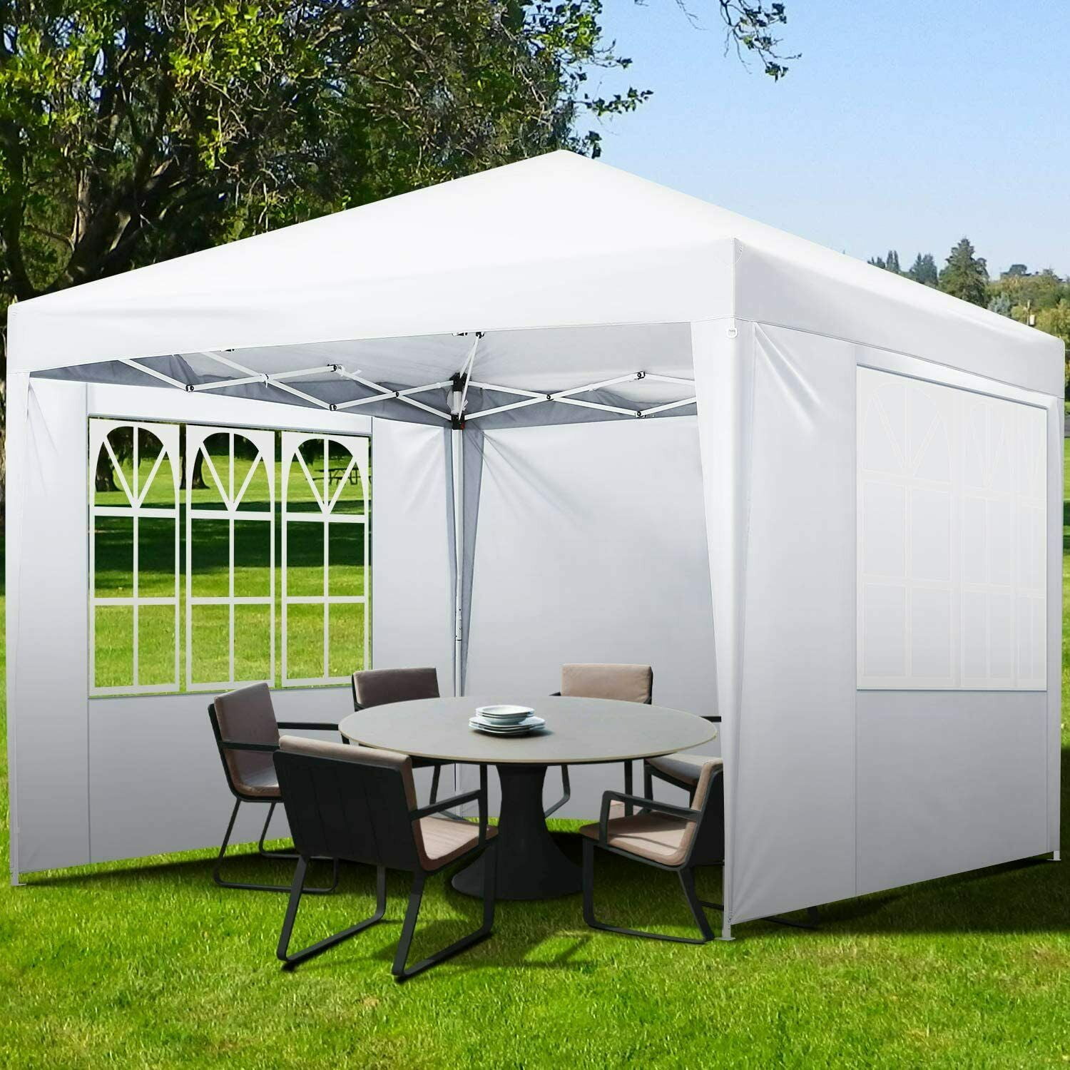 GARTIO 10'x10' Pop Up Canopy Tent with 4 Sidewalls Outdoor Wedding ...