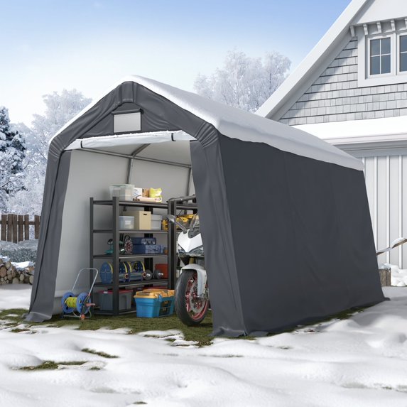 Howsvn 8' x 14' Portable Storage Shelter, Waterproof Outdoor Tent for Motorcycle, Tool Storage
