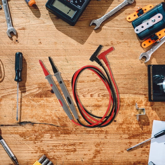 GARVALON 1 Pair Multimeter Cable Tester for Field Service with Comfort Grip Silicone Copper Metal 105Cm