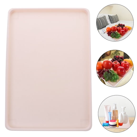 GARVALON 1 Pc Reusable Serving Trays For Daily Use In Hotels And Restaurants Beige 13.95x9.63 Inch