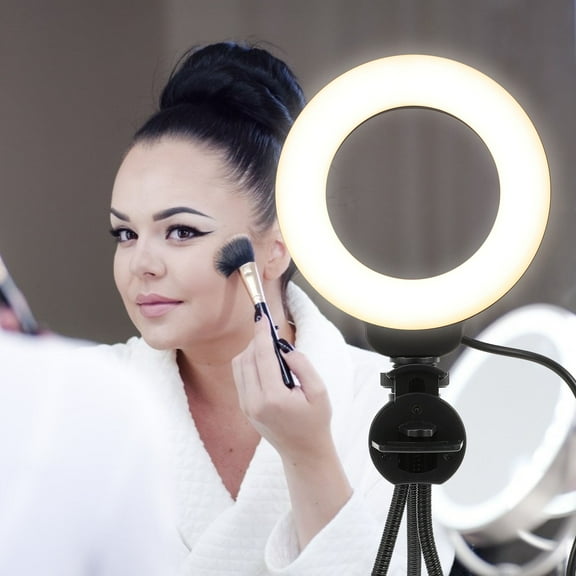 GARVALON Adjustable Brightness Webcam Lighting Abs Black 1 Set 4.91X4.01X0.71In