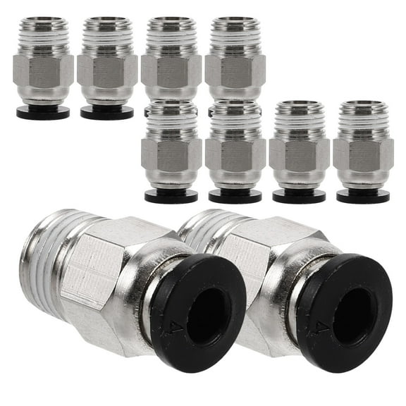 GARVALON 10Pcs Bowden Tube Connector Silver Copper Quick 3D Printing Enthusiasts 0.71X0.39X0.39In