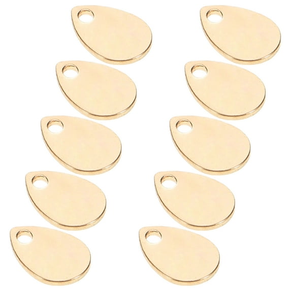 GARVALON 10Pcs Brass Blanks Flat Round Tag Charms For Diy Jewelry Making