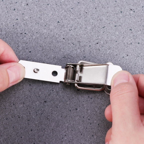 GARVALON 10Pcs Silver Ribbon Buckle for Wardrobe Stainless Steel Spring Buckle 1.8 x 0.9 x 0.3in Spring Latches Catches