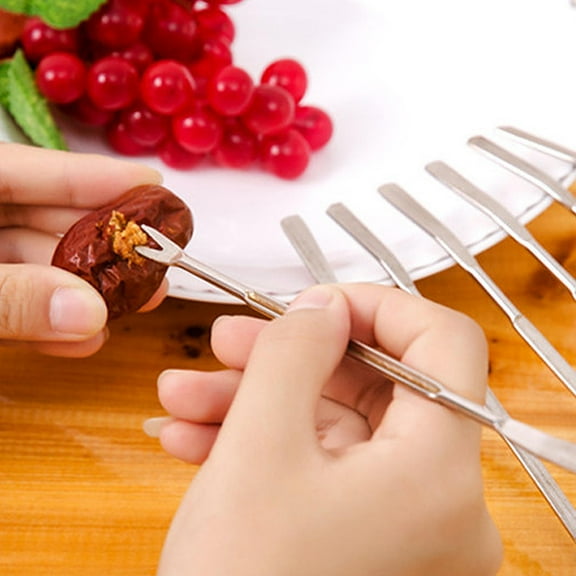 GARVALON 12Pcs Stainless Steel Fork for Seafood Utensils and Crab Picks Tool Ergonomic Design