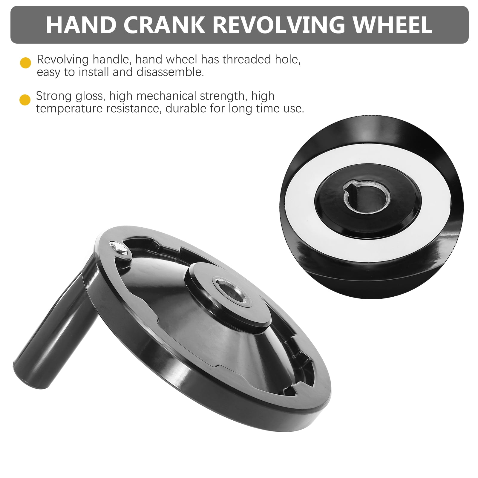 GARVALON Easy Installation Hand Wheel Black For Woodworking 1Set ...