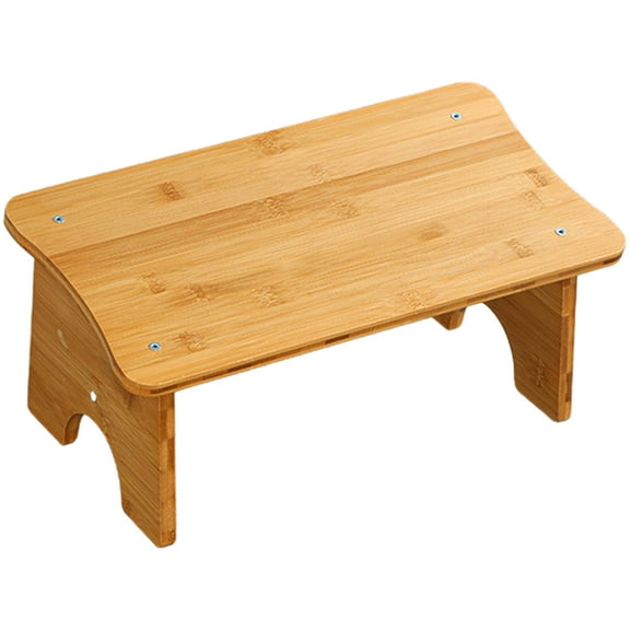 GARVALON 1Pcs Chocolate Sloping Wood Toilet Stool for Bathroom Home Use Nonslip Ergonomic Seating 39.0X20.0In