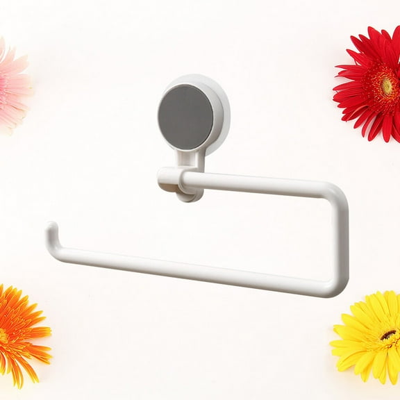 GARVALON 1Pcs White Rectangular Tissue Holder for Hotel Managers Abs Material Self Adhesive Towel Hanger