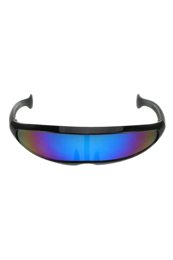 1Set Anime Sunglasses Cycling Sunglasses Pc Black Frame Blue Mirror Lens For Men Cycling Running