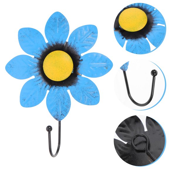 GARVALON 1Set Blue Flower Shape Hat Hangers for Wall to Hang Coats and Towels in Closets and Gardens