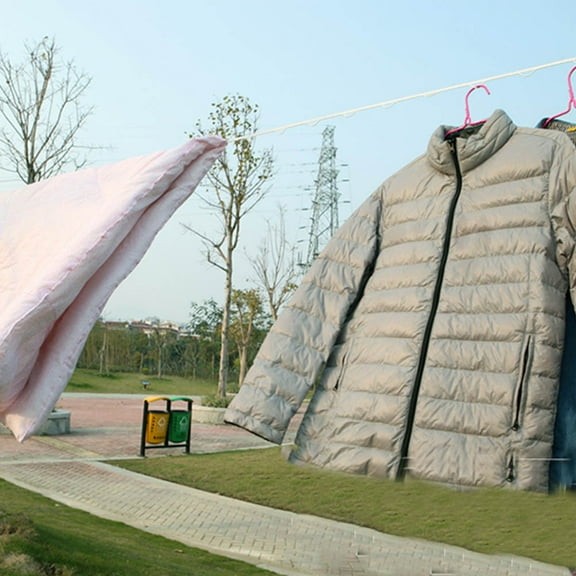 GARVALON 1Set Clothesline for Outdoor Use and Weather-Resistant 800x2.2cm Nylon Stainless Steel