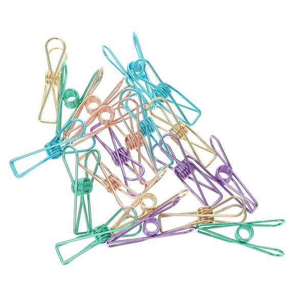 GARVALON 20Pcs Cloth Holder Clips for Laundry Drying Small Metal Clips for Household Items Indoor Use