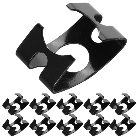 GARVALON 20Pcs Small Cable Clips for Brake Line Clamping in Black Metal
