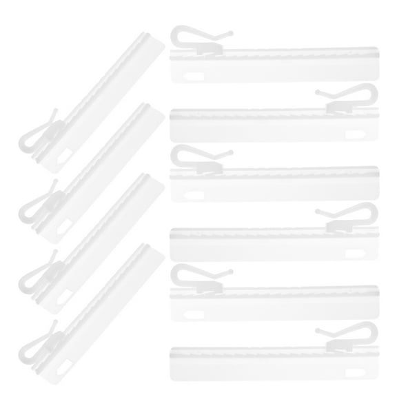 GARVALON 25Pcs Adjustable Height Pleat Tape for Curtains in White Plastic for Ceiling Track 11.8X0.59X0.39in