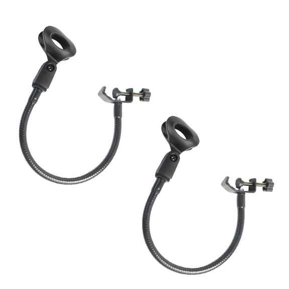 GARVALON 2Pcs Multi-mic Holder for Singing with C-type Microphone Storage Rack 16.9x3.14x1.97in