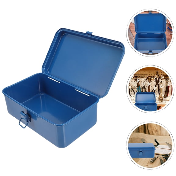 GARVALON 2Pcs Screw Organizer Box Blue Rectangular Portable and Durable for Carpenter Use