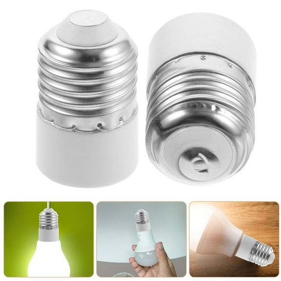 GARVALON 2Pcs Simple and Practical Lamp Socket Adapter for E27 to E14 Conversion in Cylindrical Shape for Households