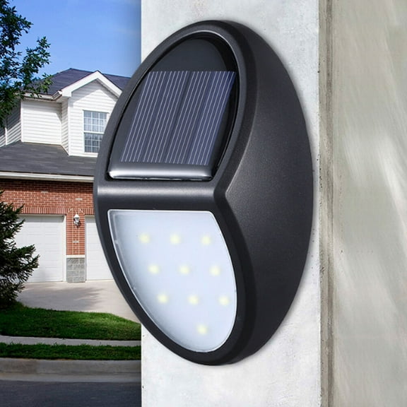 GARVALON 2Pcs Solar Lights Led Outdoor Rectangular Black Plastic for Garden Yard Path