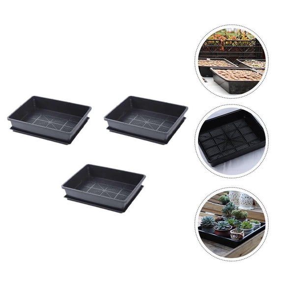 GARVALON 3 Sets Small Flower Pots 14.8X11.8X2.7in for Nursery Design and Storage