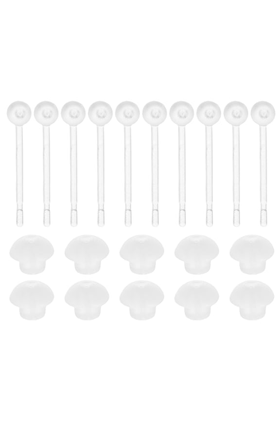 5 Pairs Invisible Earrings for Sensitive Ears with Ear Piercing Maintenance Function in Transparent Color