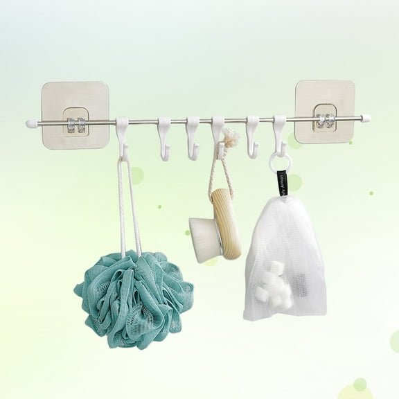 GARVALON 6Hooks Hook for Home White Plastic for Bathroom Towel Hanger