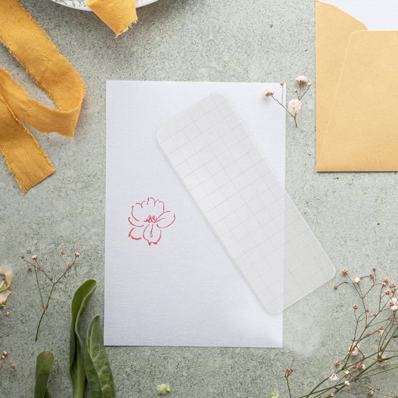 GARVALON 6Pcs Clear Acrylic Stamp Block for Precise Placement Crafting Tools