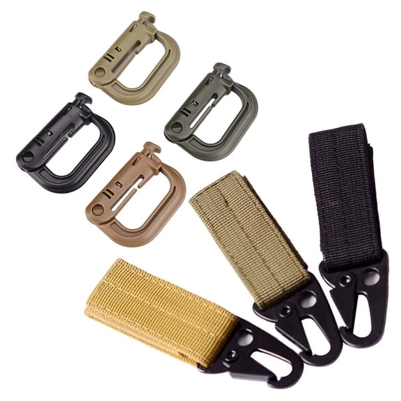 GARVALON 7Pcs D Shaped Carabiner Key Chain for Backpack Accessories 2.2 x 1.5 x 0.4in