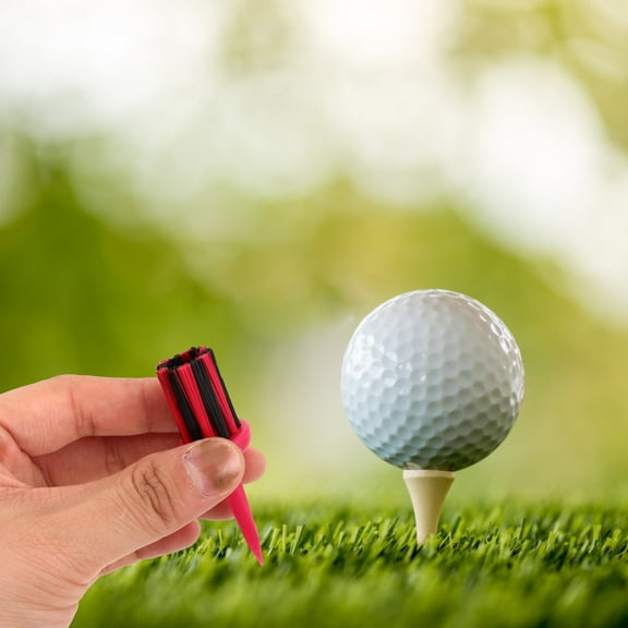 GARVALON 8Pcs Unbreakable Plastic Brush Golf Tees Round Shape for Driving Range and Game 2.4in