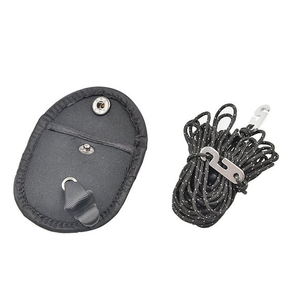 GARVALON Black Portable Clothesline for Camping with Lock Hooks Elastic Design Perfect for Drying Clothes or Travel 0.3 inch diameter