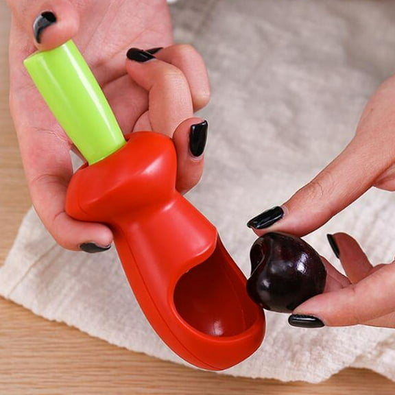 GARVALON Cherry Pitter 2Pcs Abs Red Portable for Kitchen Gadgets