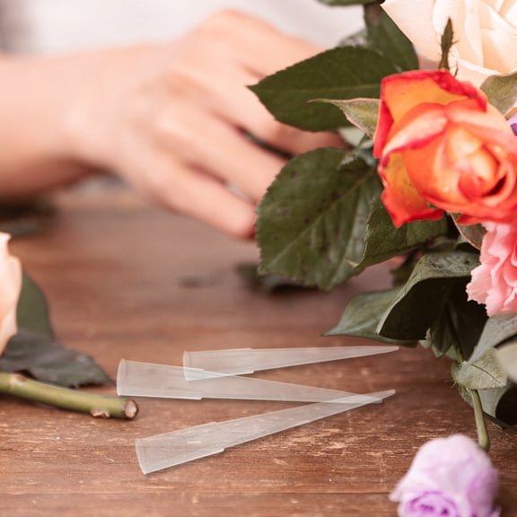 GARVALON Floral Water Tubes 100Pcs Clear Plastic For Flower Stabilizer And Preservation