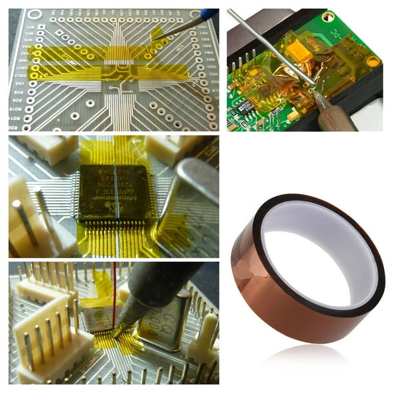 GARVALON Heat Resistant Tape 1Pack Polyimide 30mm Width 33m Length for Electrical Insulation and Wave Soldering