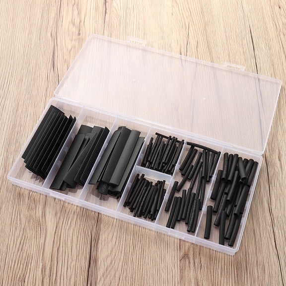 GARVALON Heat Shrink Tube Polyolefin Electrical Insulation Wire Cable Sleeves Black