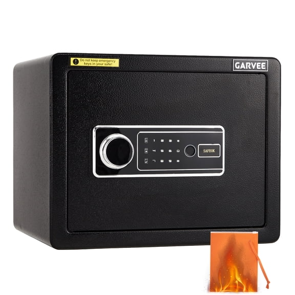 GARVEE 1.2 Cu Ft Safe Box with Fingerprint LCD Touch Keypad, Black
